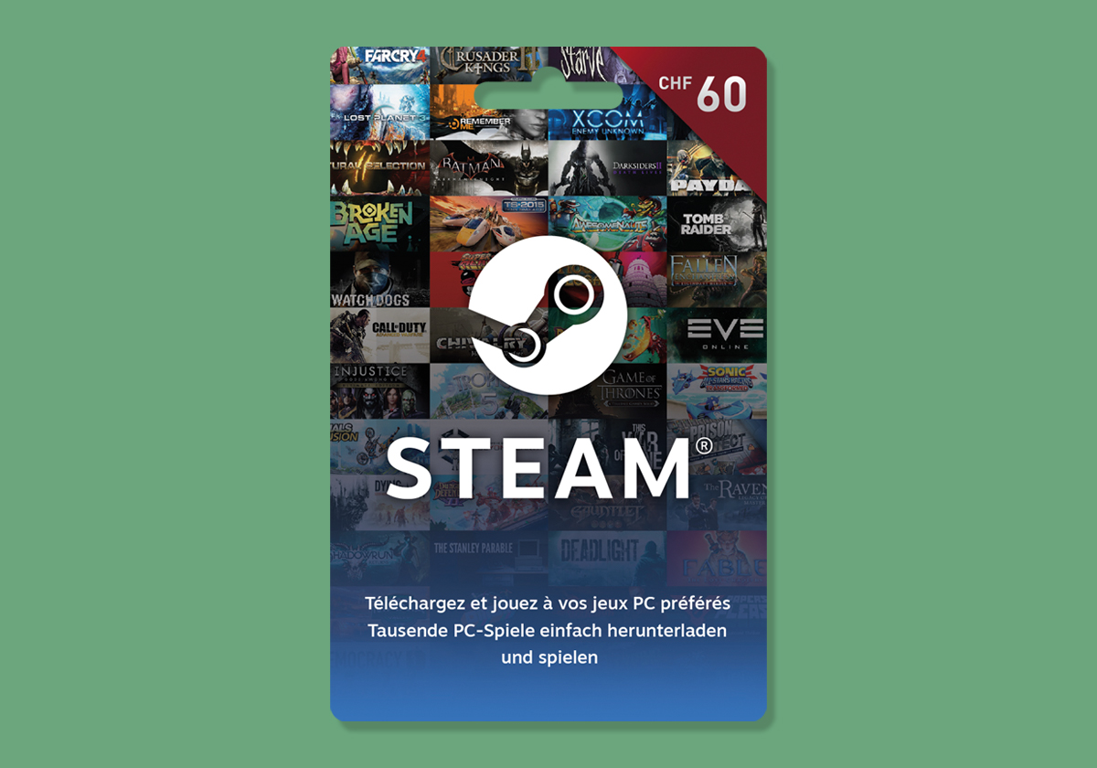 Ein Gaming-Geschenk: Steam Geschenkkarte.