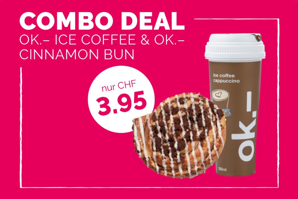 Ice coffee mit der Zimtschnecke kombiniert!