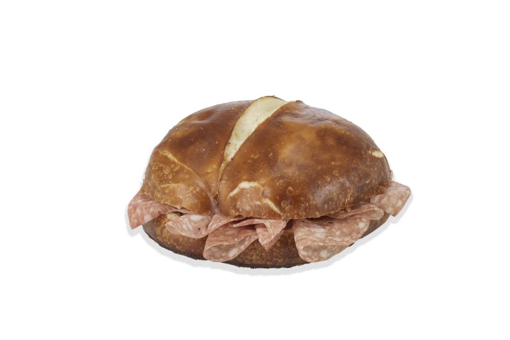 R2G Laugenbrötchen mit Salami